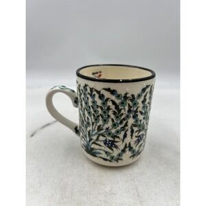 NAKKAS Ceramic Mug Handcrafted Floral Turkish Coffee Tea Cup Made in Turkey